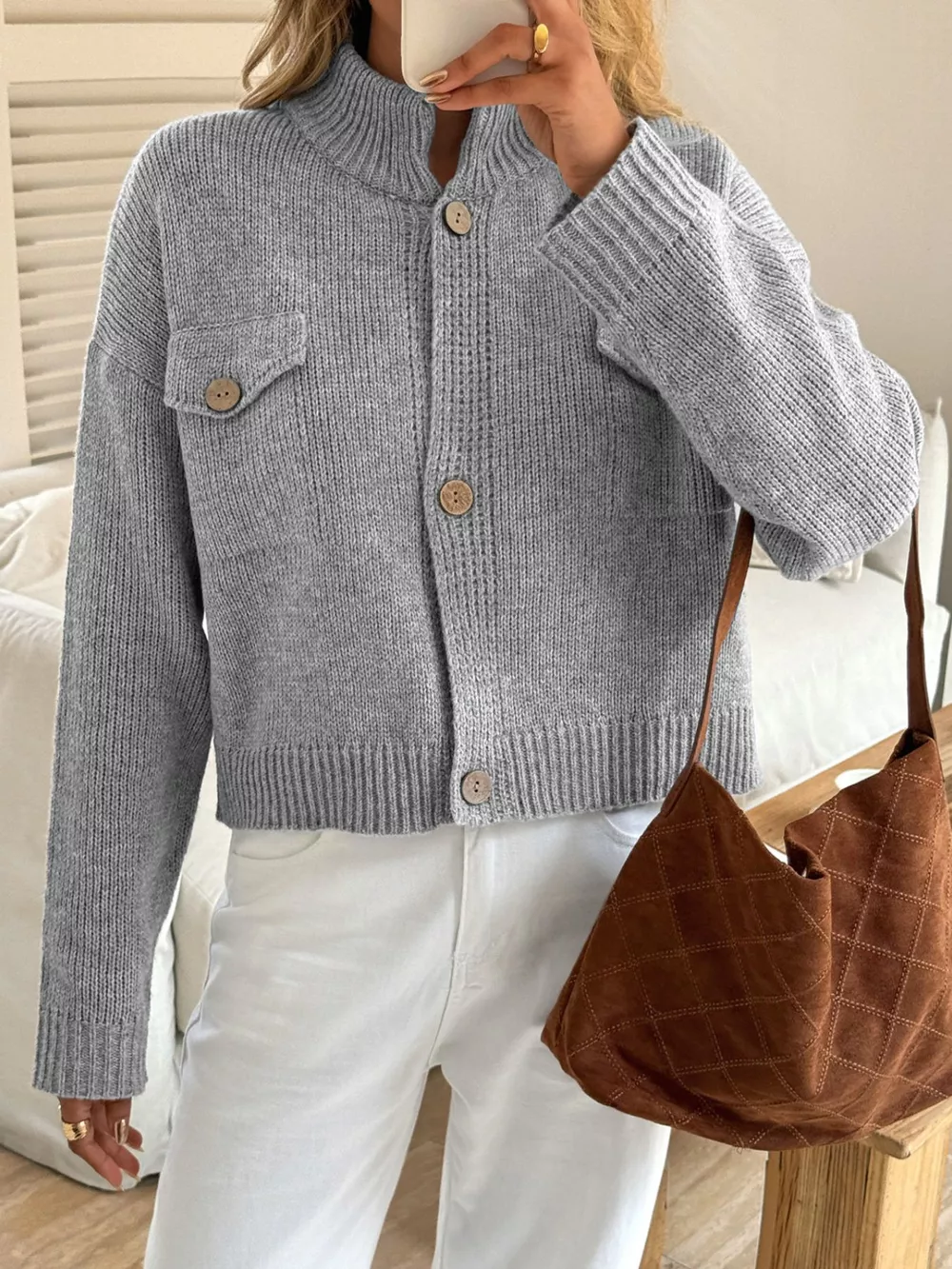 Button-Down Knit Cardigan, image 11