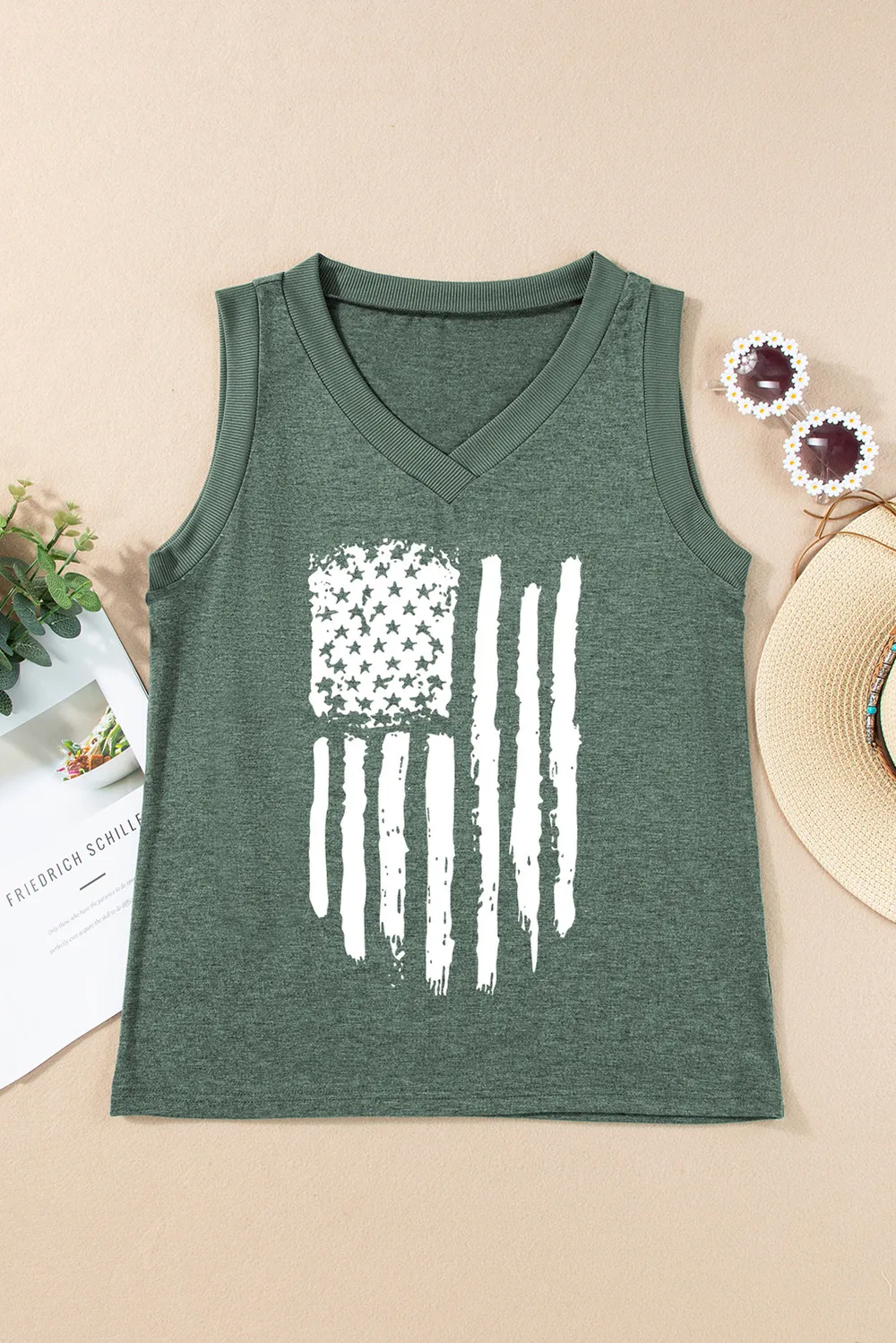 US Flag V-Neck Tank, image 6