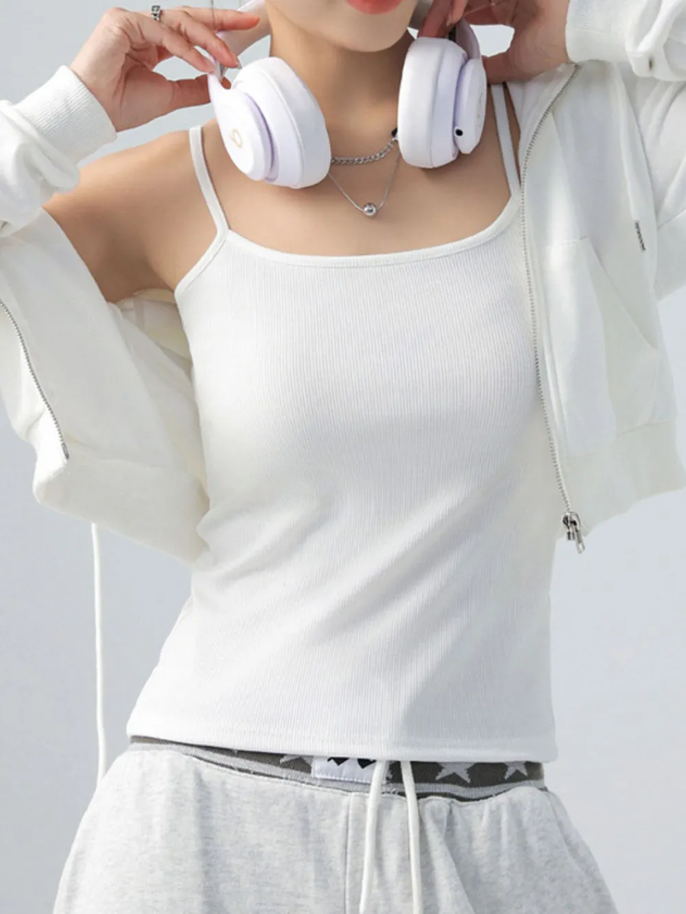 Ribbed Scoop Neck Cami Top, image 8