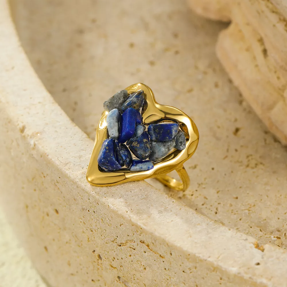 18K Gold-Plated Heart-Shaped Ring, image 6