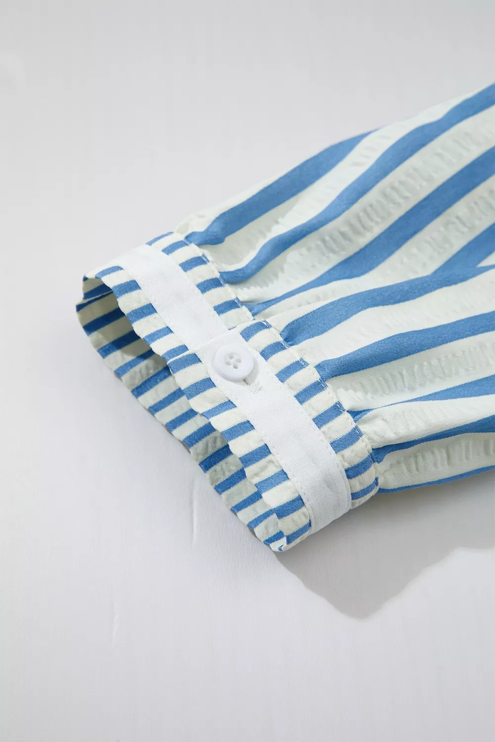 Stripe 3/4 Sleeve Collared Neck Blouse, image 7
