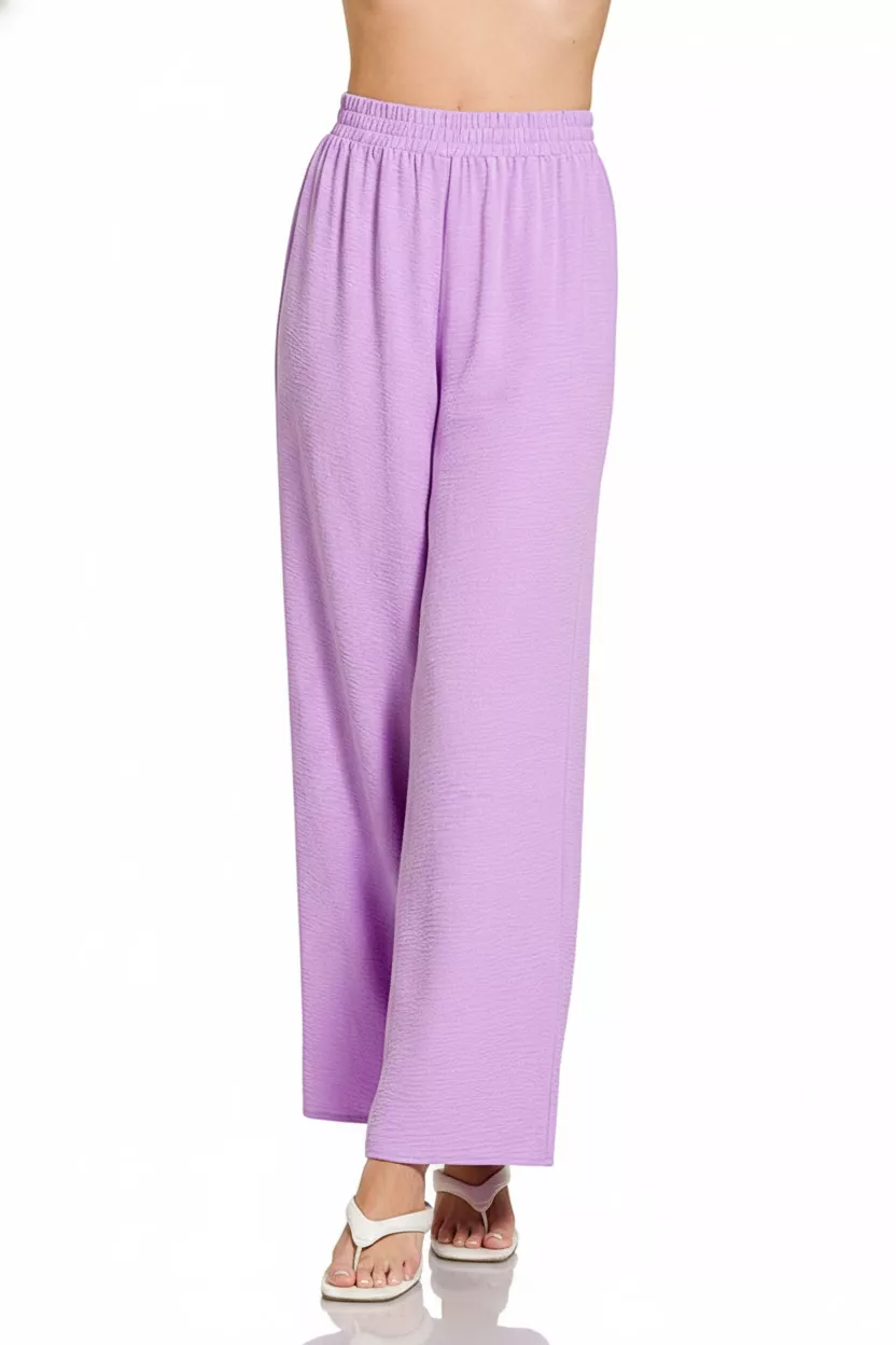 Woven Airflow Elastic Waistband Pants, image 2