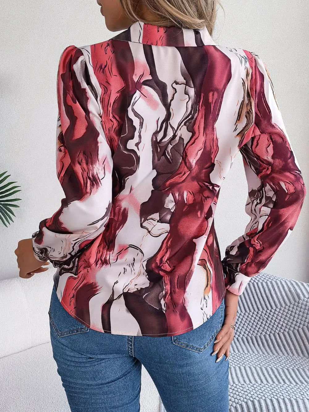 Printed Button Up Long Sleeve Shirt, image 16