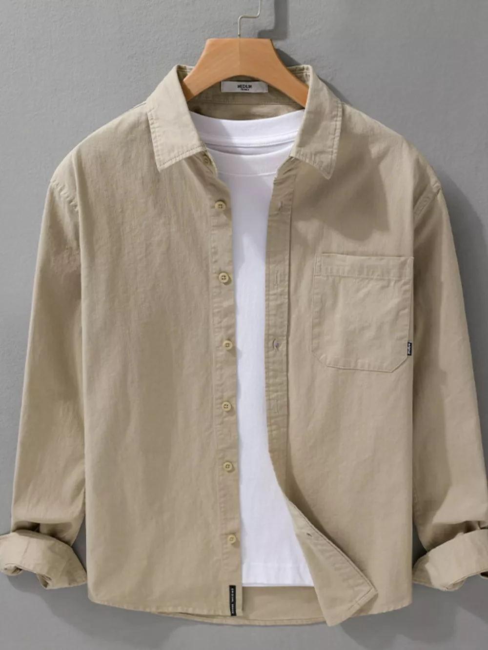 Men's Plus Size Button Up Long Sleeve Shirt, image 6