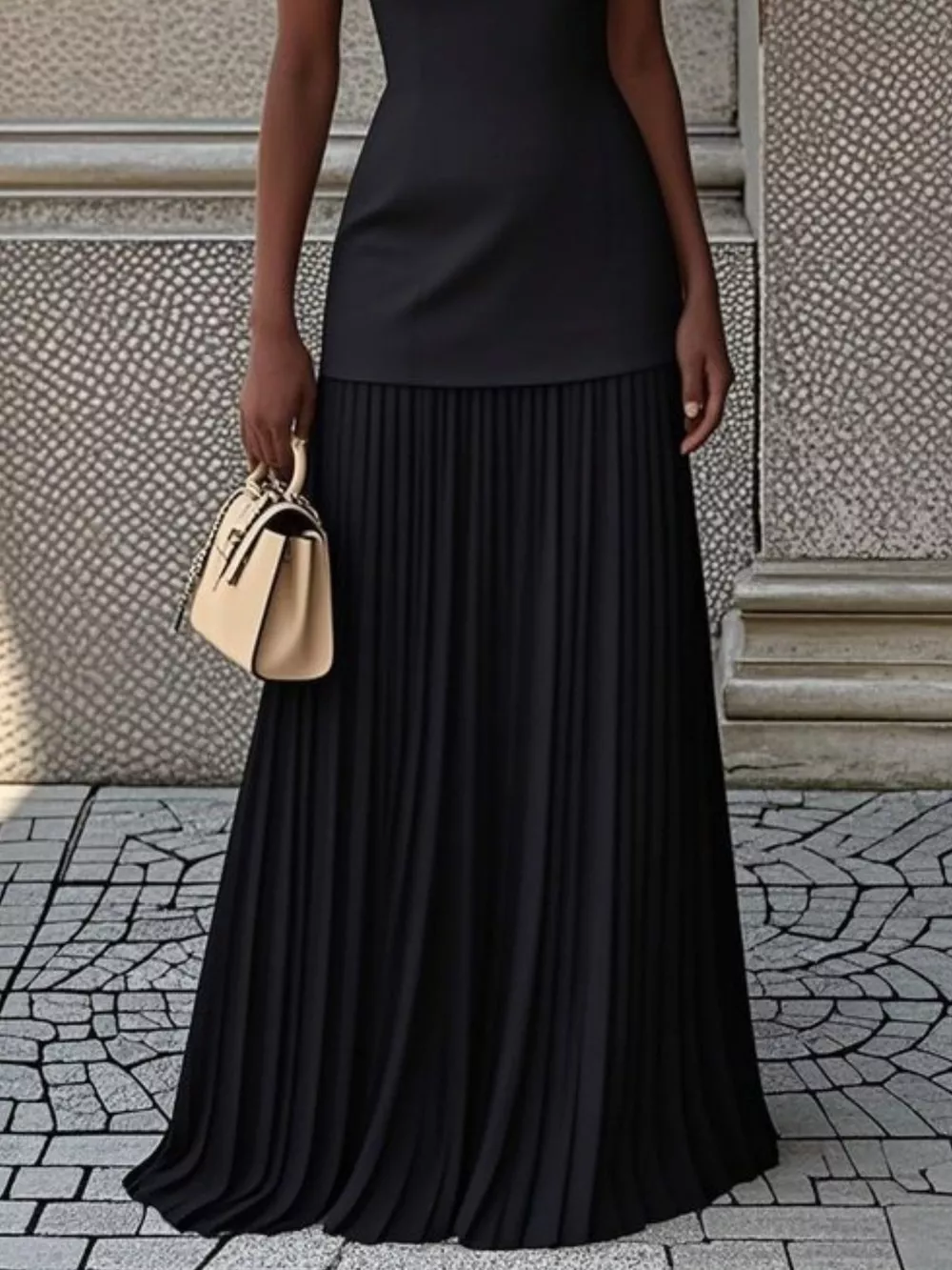 Full Size Sleeveless Top and Pleated Maxi Skirt Set Plus Size, image 7