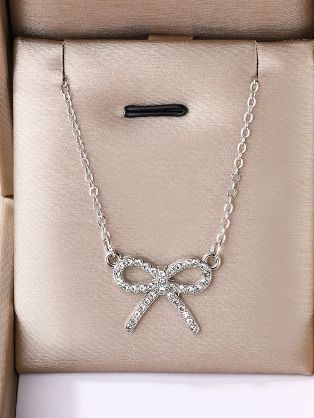 Zircon Bow Pendant Necklace, image 5