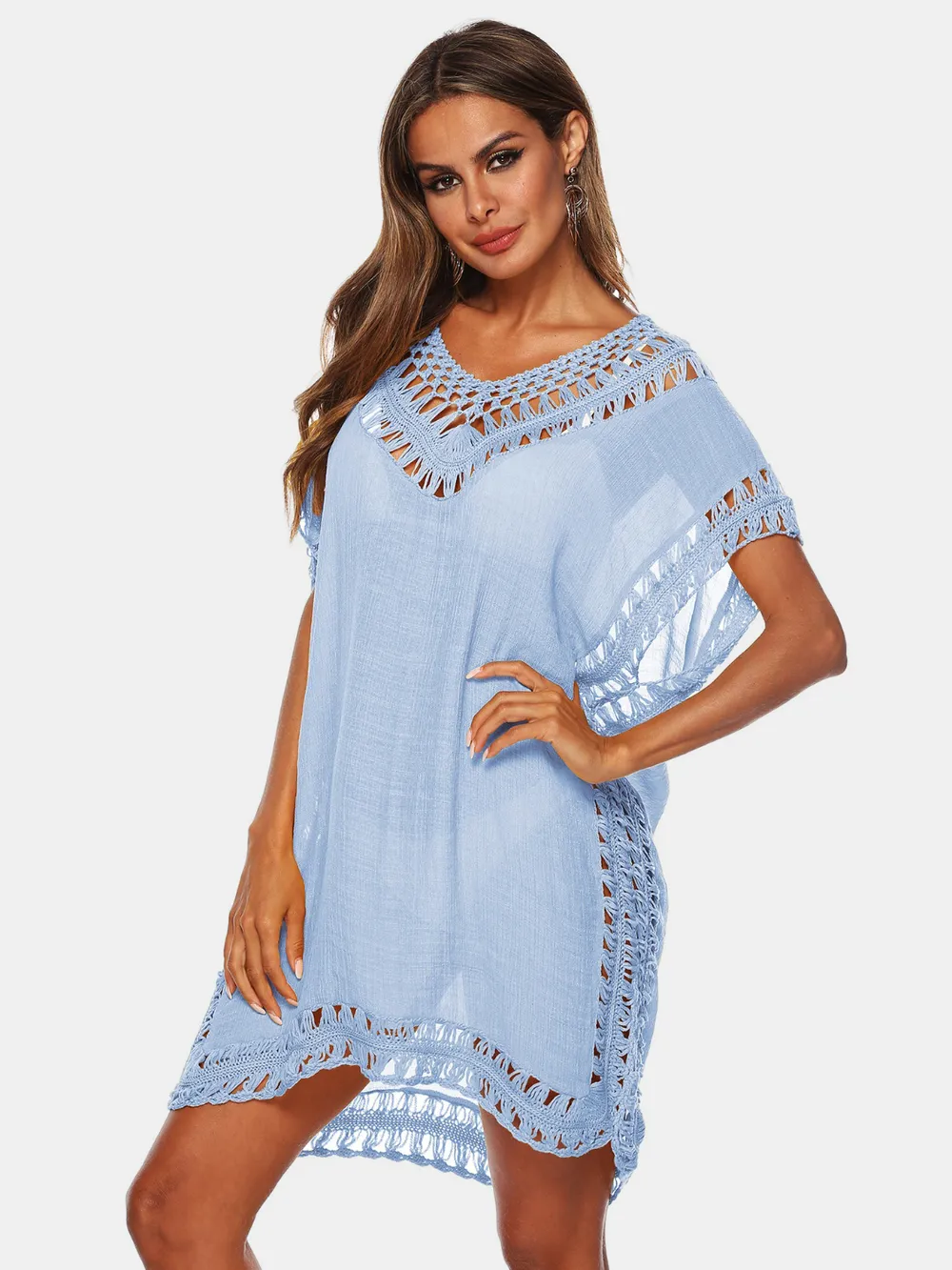 Cutout V-Neck Short Sleeve Cover-Up, image 25
