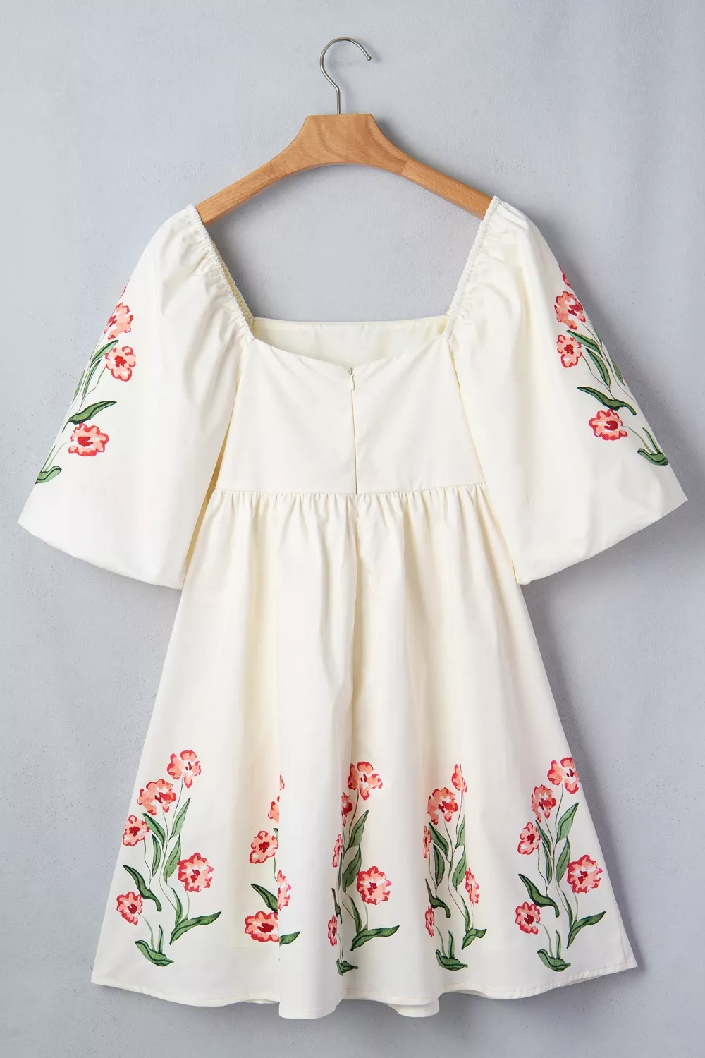 Floral Puff Sleeve Babydoll Dress, image 4