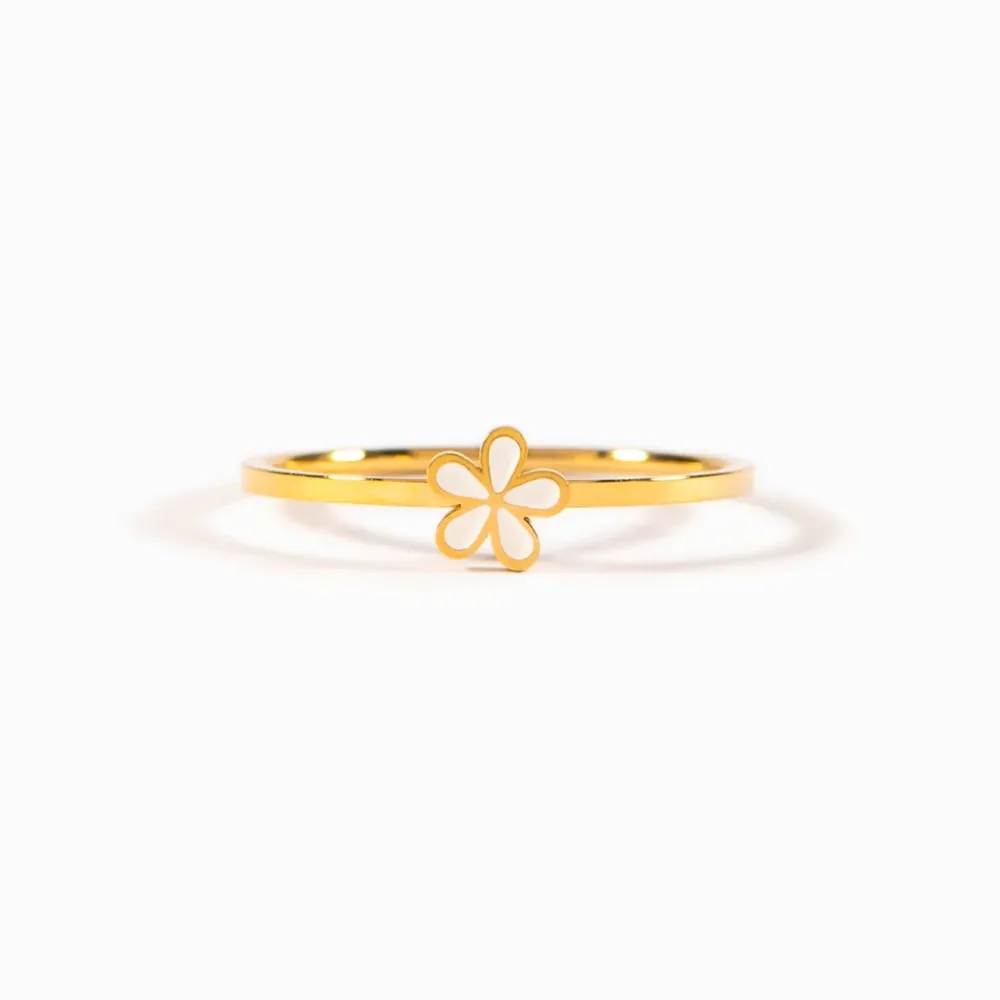 925 Sterling Silver Enamel Flower Ring, image 4
