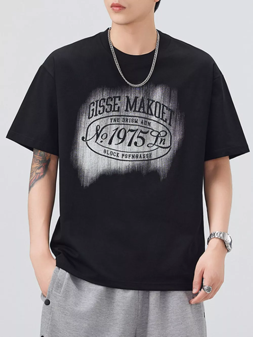 Men's Plus Size Graphic Round Neck Short Sleeve T-Shirt