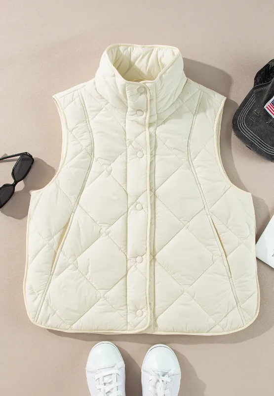 Snap Down Texture Vest Coat with Pockets, image 17
