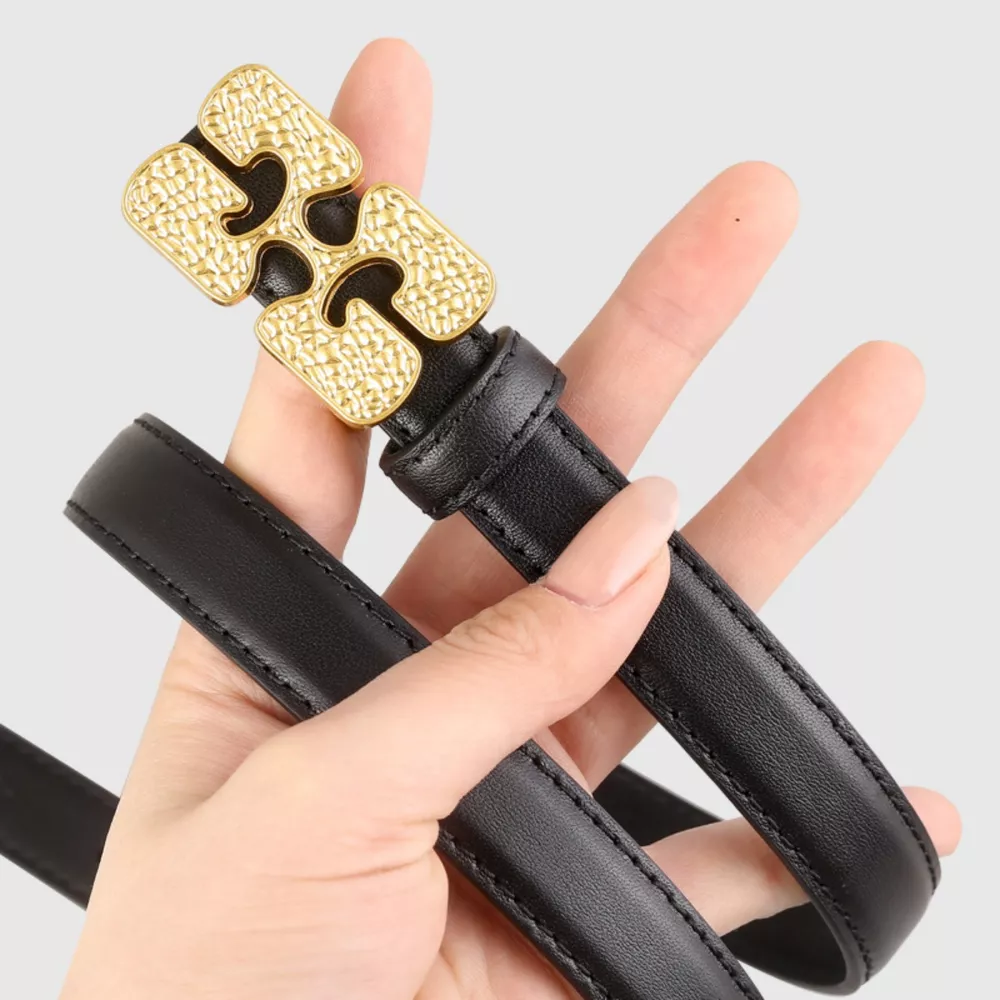 Gold Buckle Leather Belt, image 4
