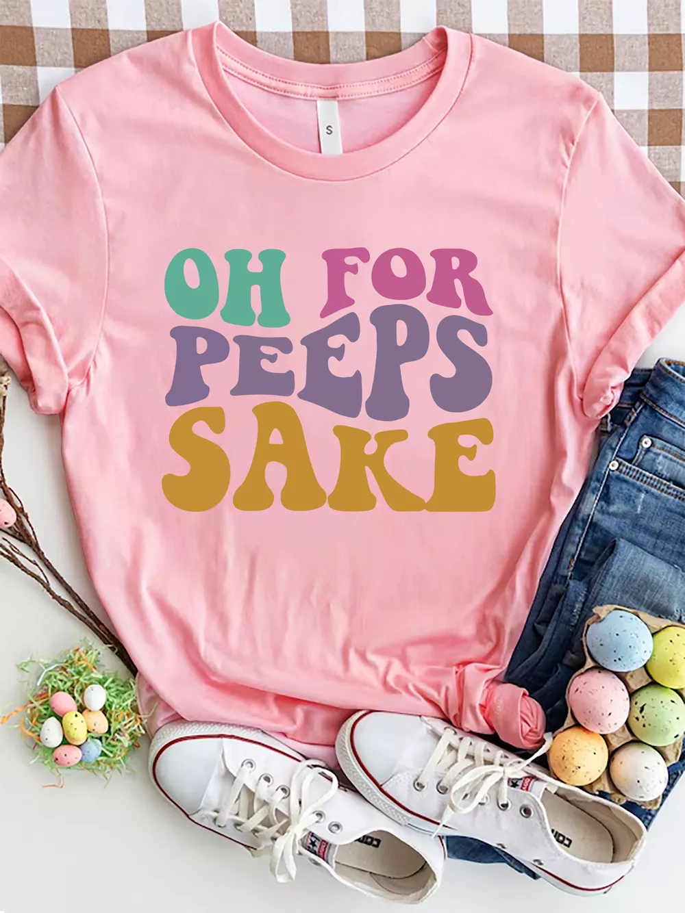 OH FOR PEEPS SAKE Round Neck T-Shirt, image 5