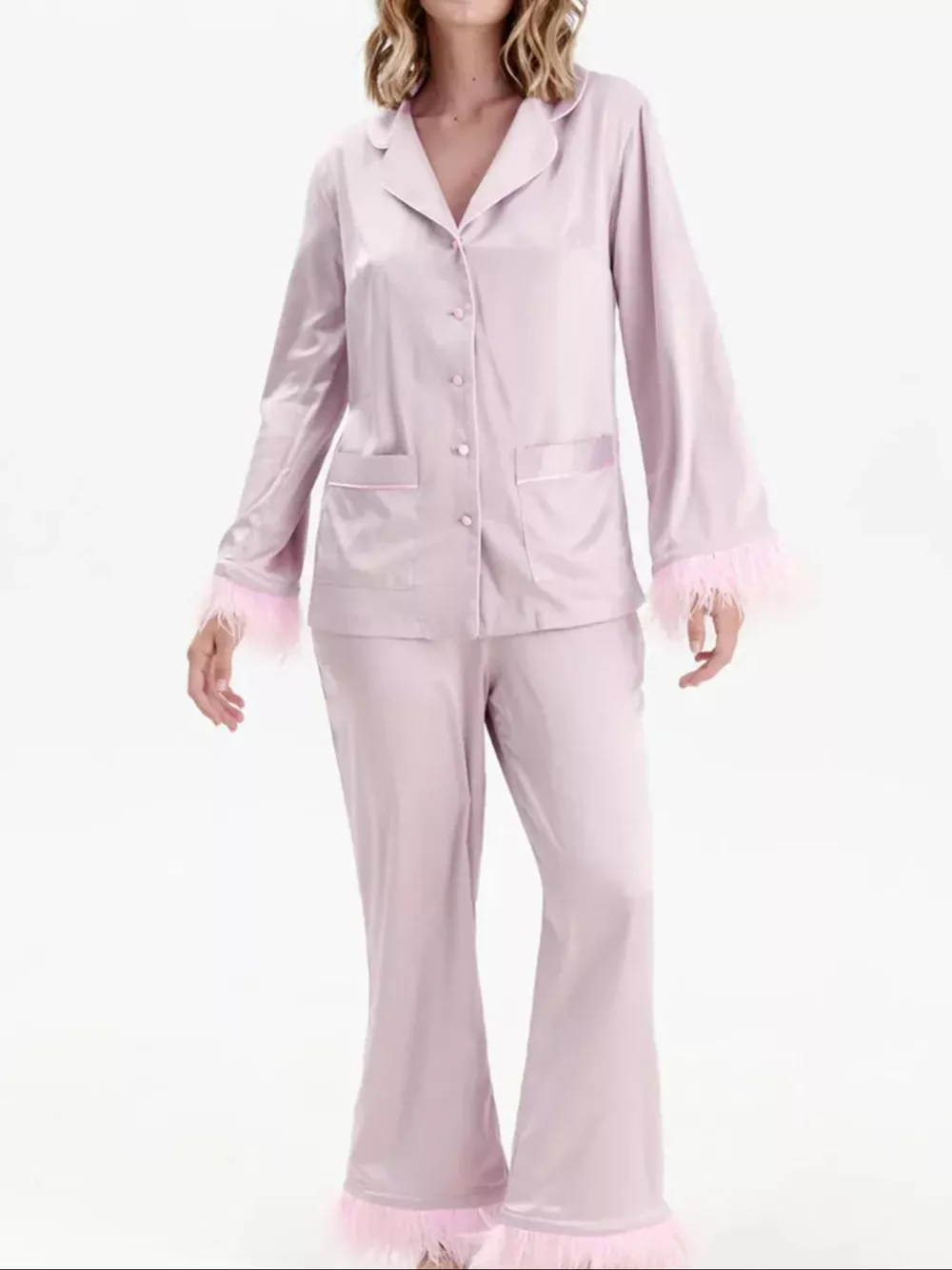 Silky Button Up Top and Pants Lounge Set, image 21
