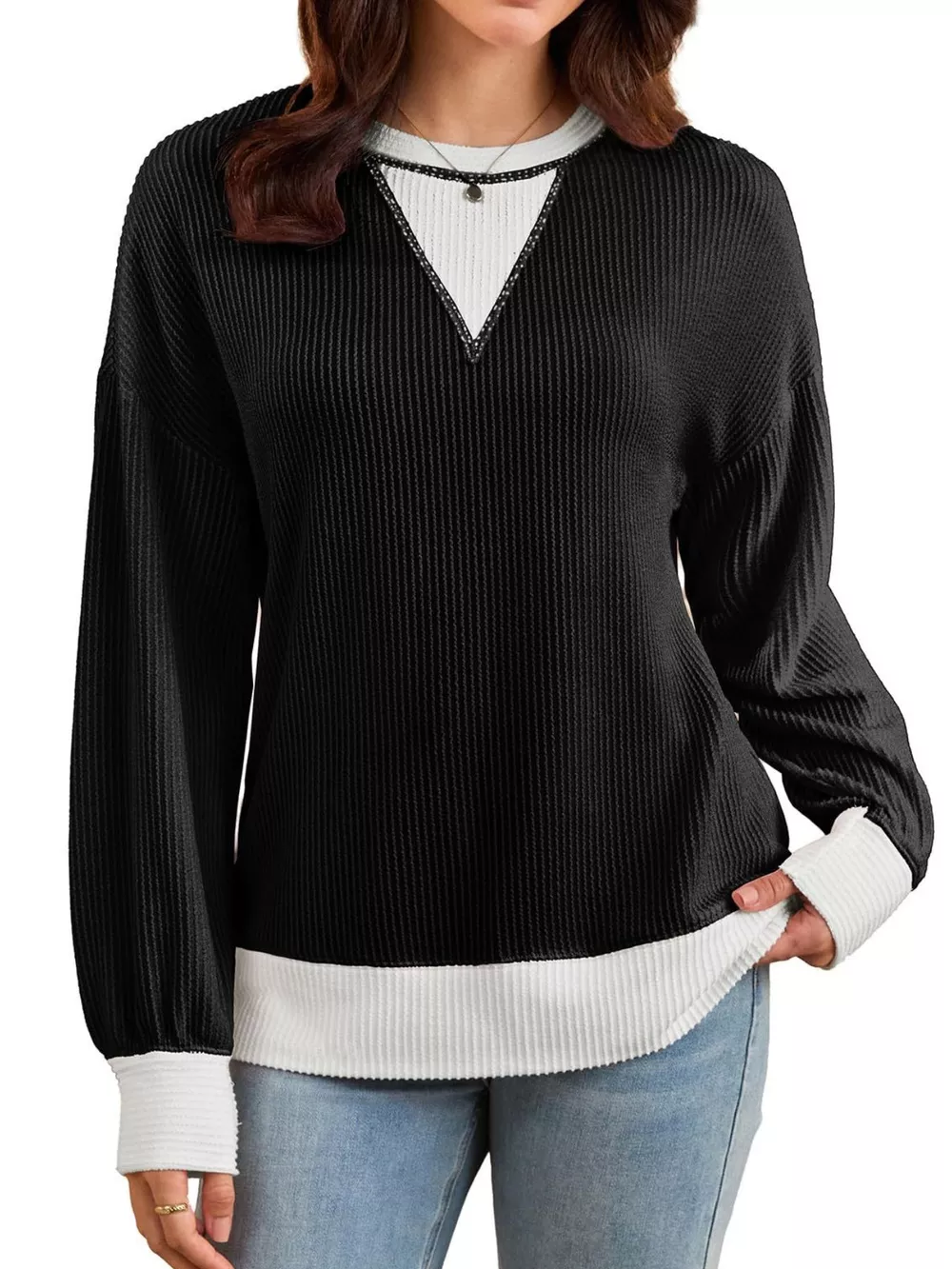 Contrast Dropped Shoulder Sweatshirt, image 20