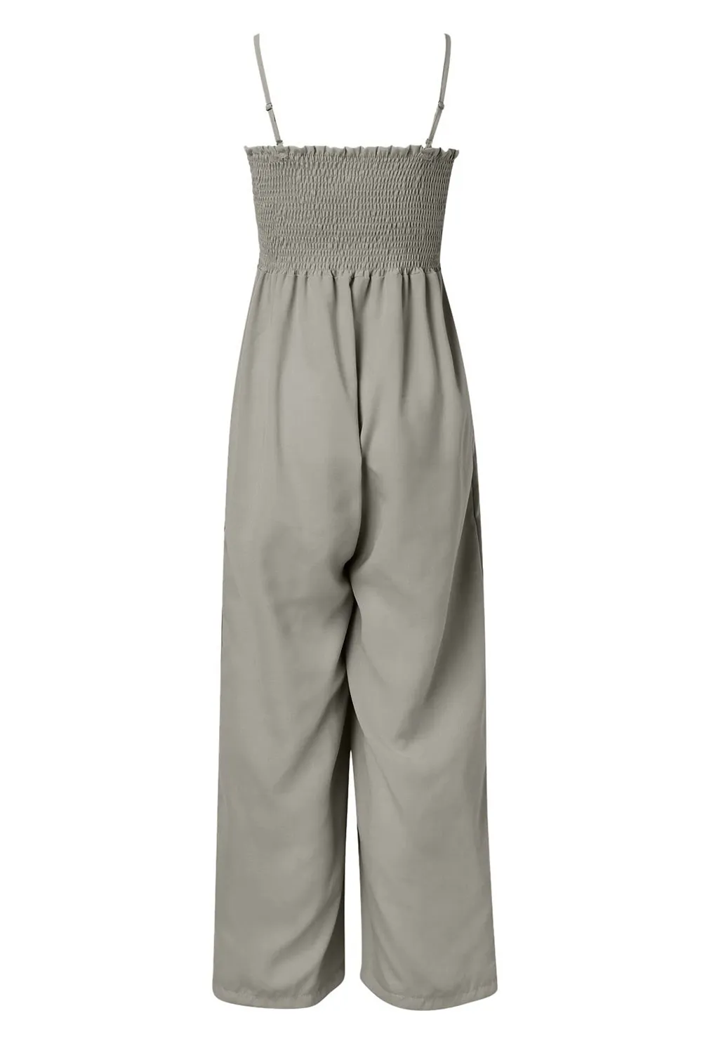Smocked Spaghetti Strap Wide Leg Jumpsuit, image 12