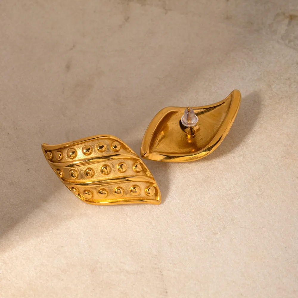 18K Gold-Plated Stainless Steel Stud Earrings, image 5