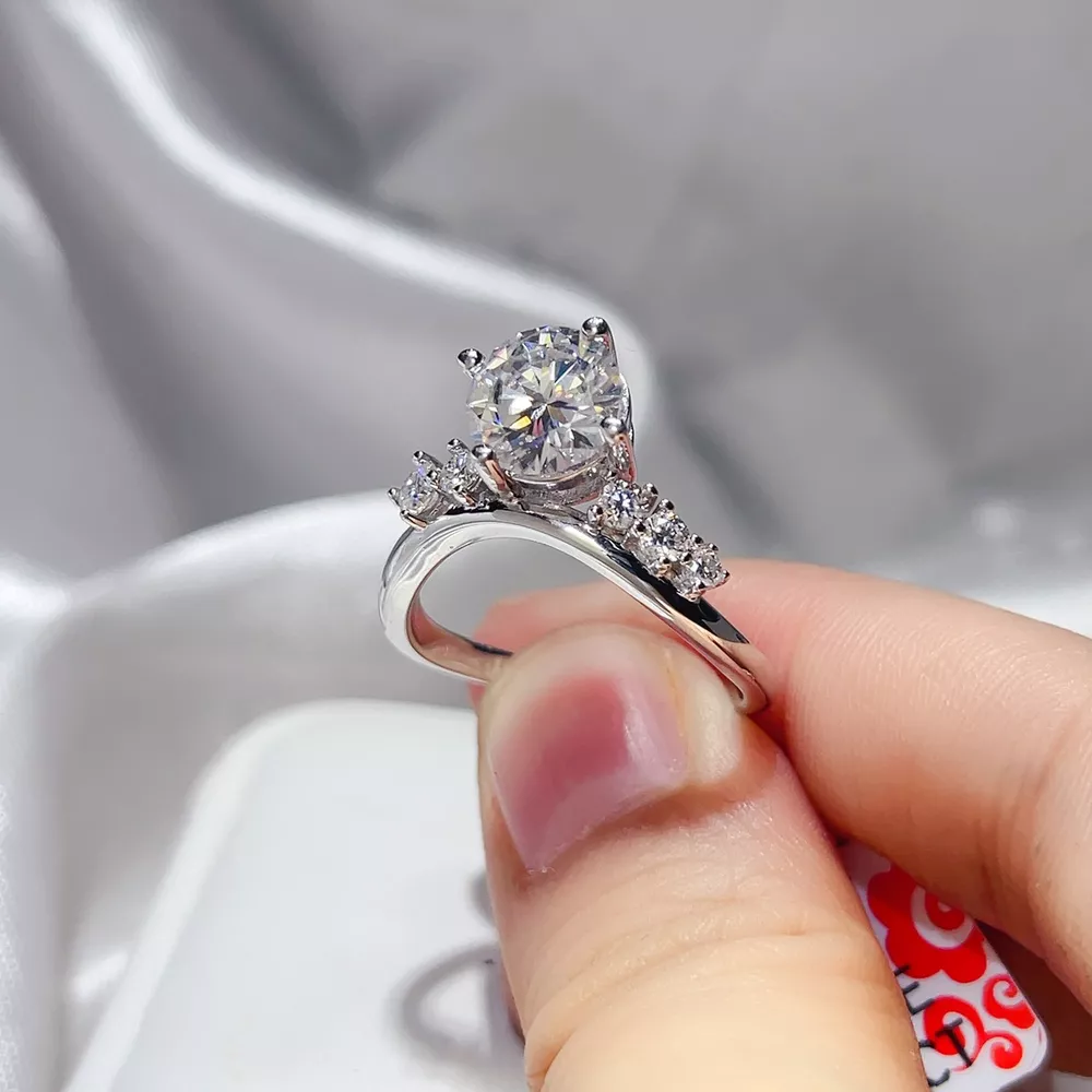2 Carat 925 Sterling Silver Moissanite Ring, image 5