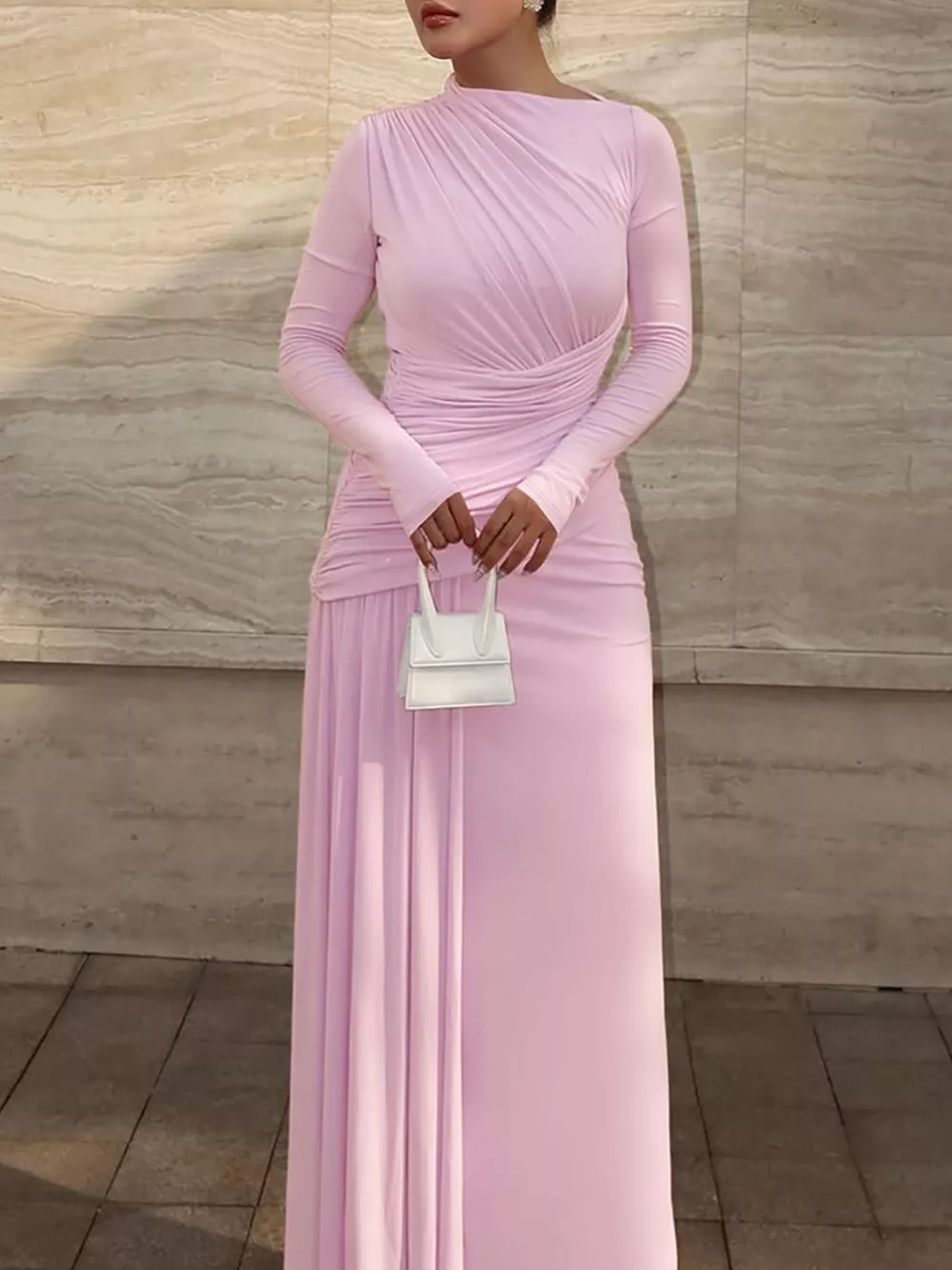 Ruched Long Sleeve Mermaid Maxi Dress, image 15