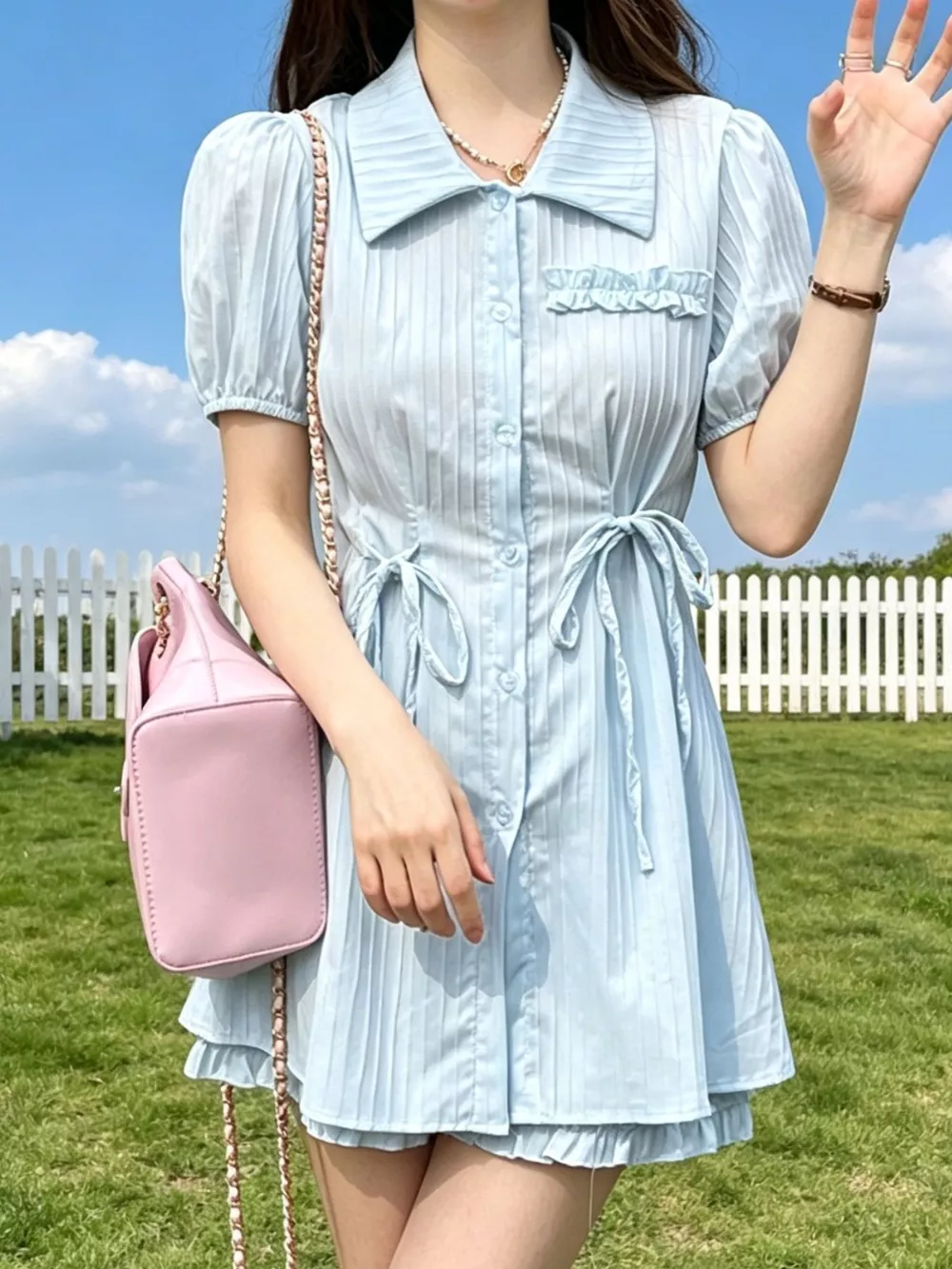 Tied Button Up Shirt and Shorts Set, image 4