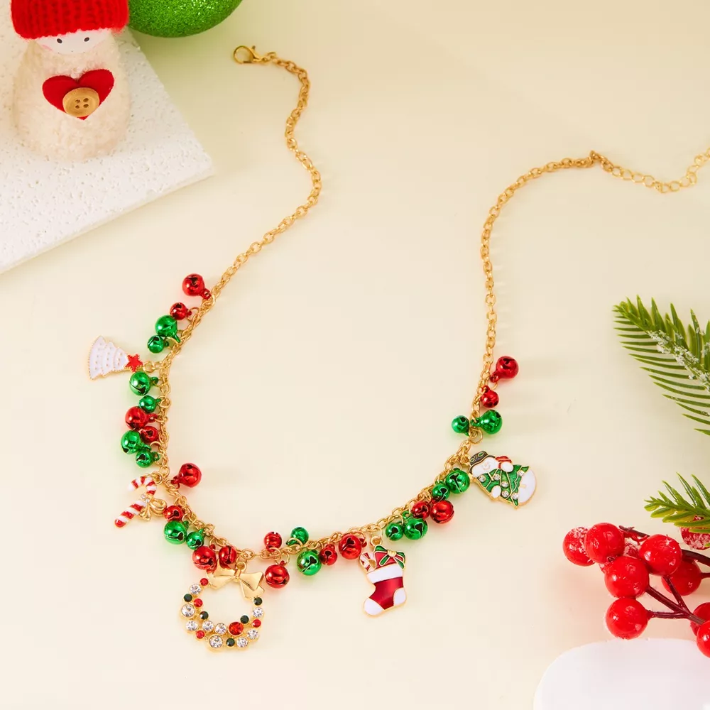 18K Gold-Plated Christmas Charm Necklace, image 5