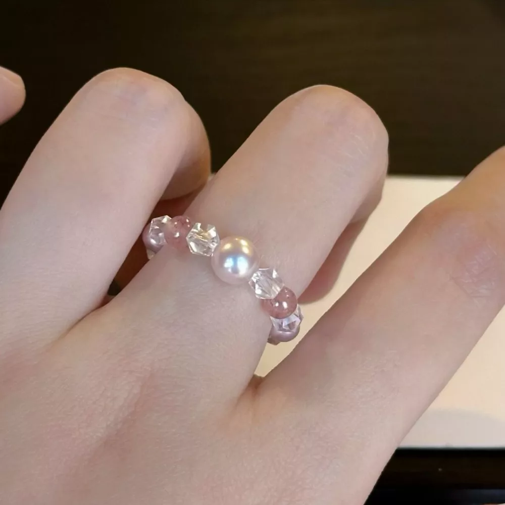 Pearl Crystal Bead Ring, image 3