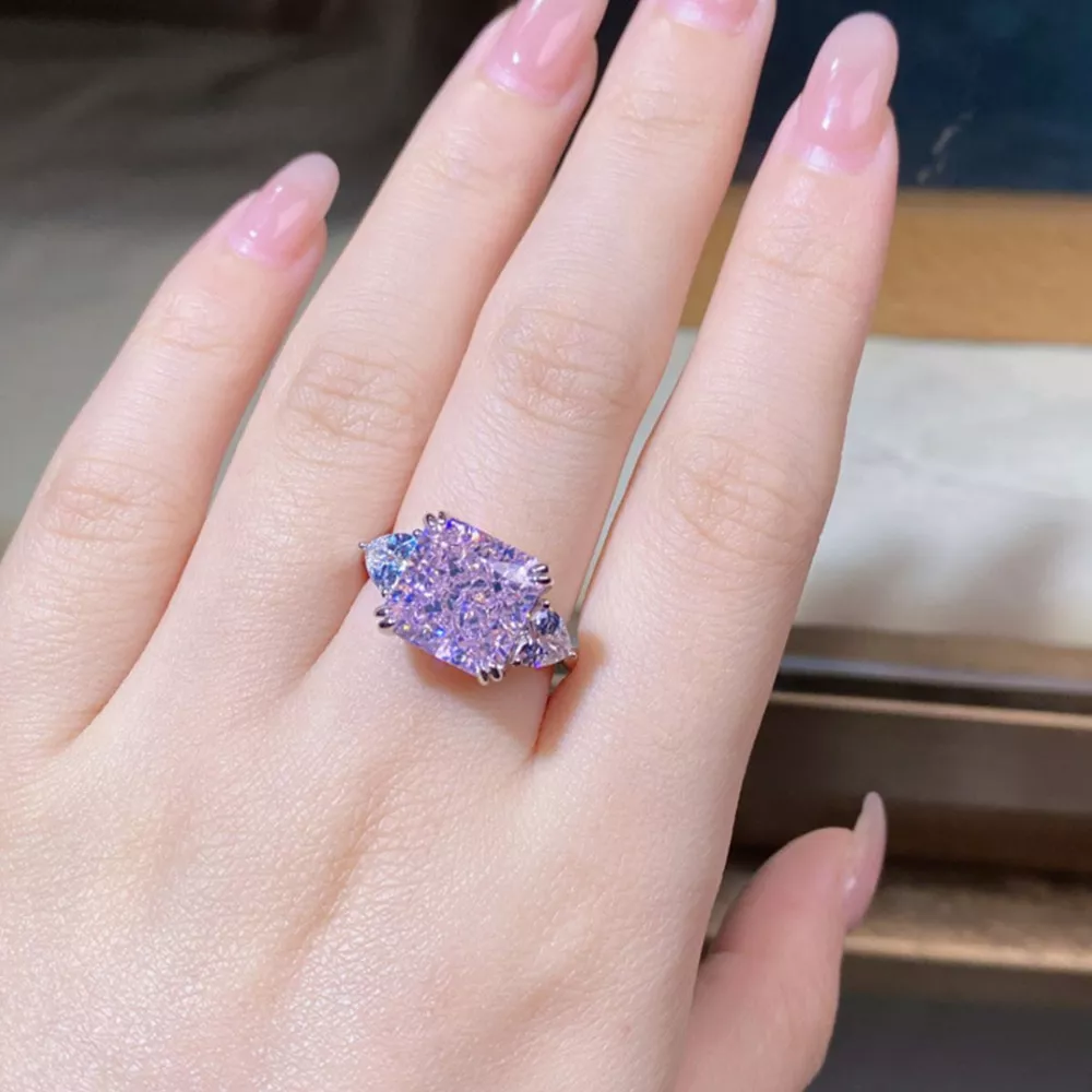 925 Sterling Silver Zircon Geometric Ring, image 5