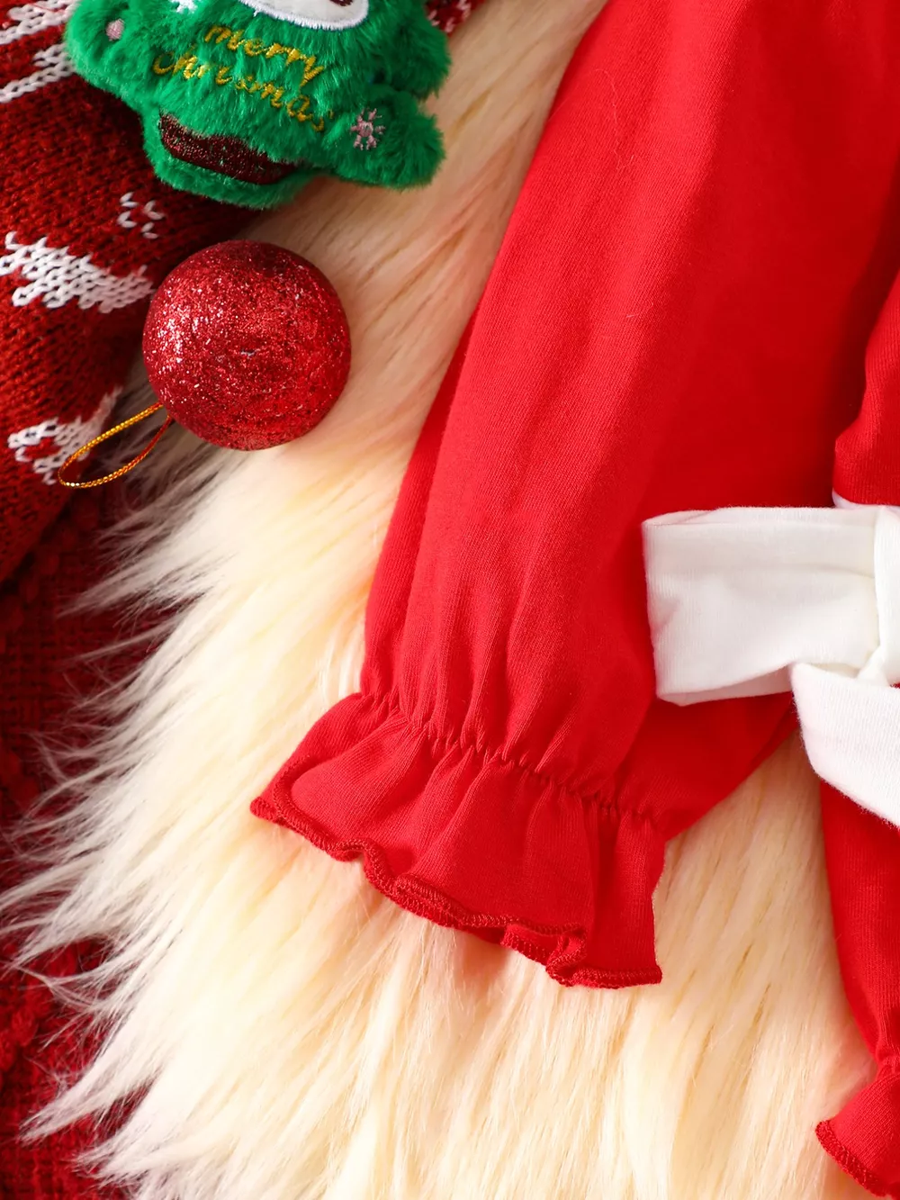 Children's Christmas Theme Bodysuit with Ruffled, image 6