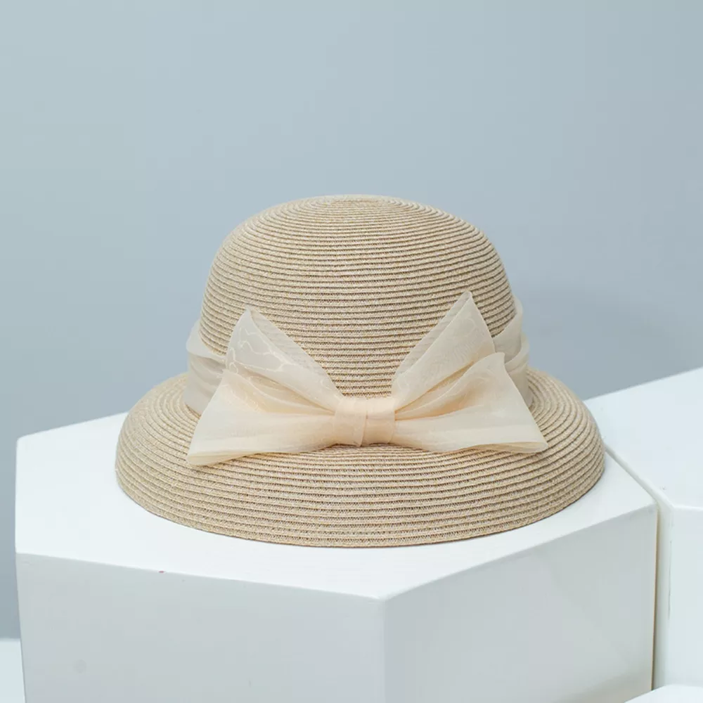 Ribbon Bow Straw Sun Hat