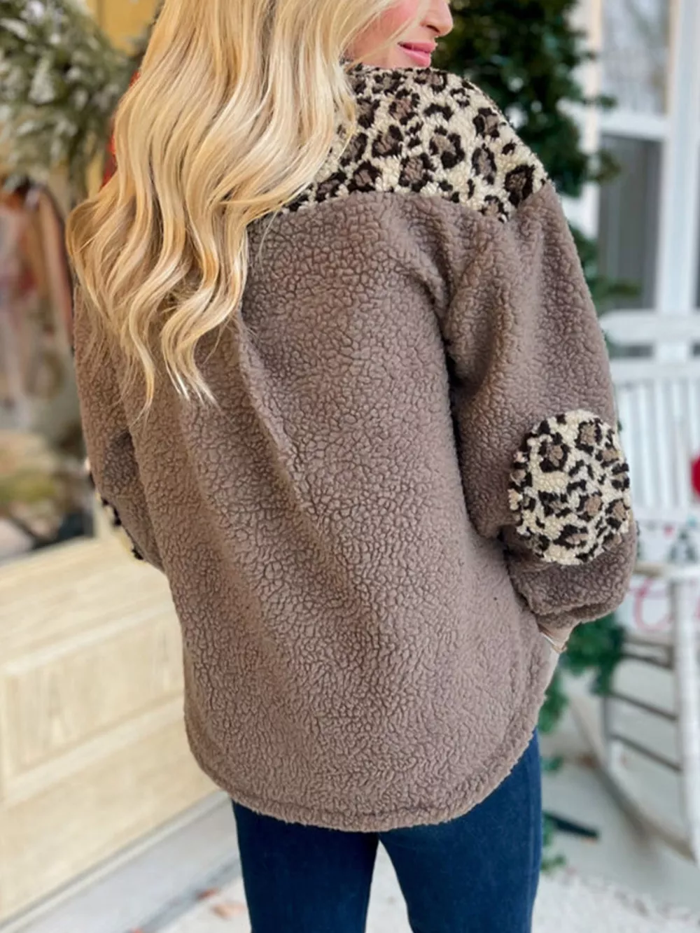 Leopard Print Teddy Fleece Jacket, image 3