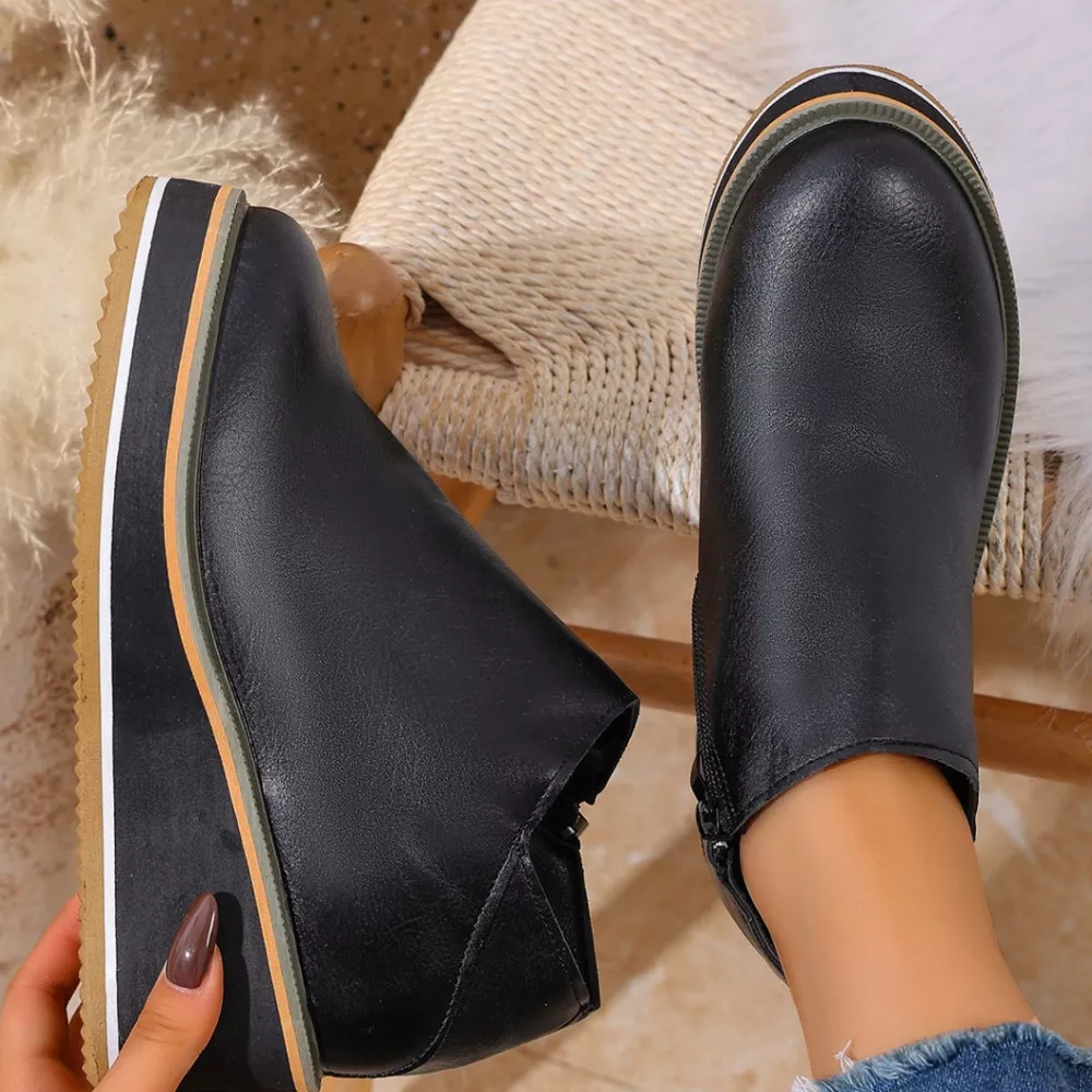 Round Toe Wedge Ankle Boots, image 25