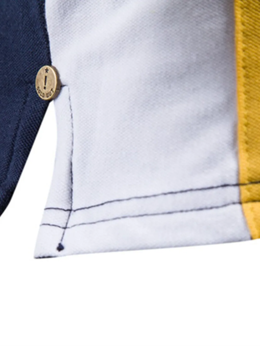 Men's Embroidered Collared Neck Striped Contrast Polo, image 8