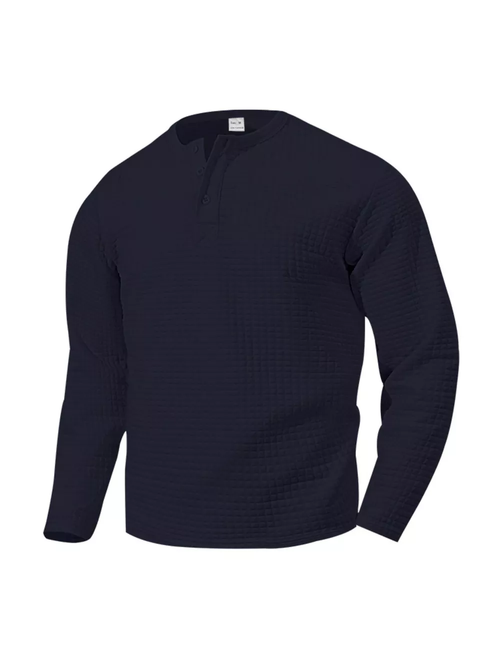 Men's Plus Size Casual Waffle Knit Henley T-Shirt, image 7