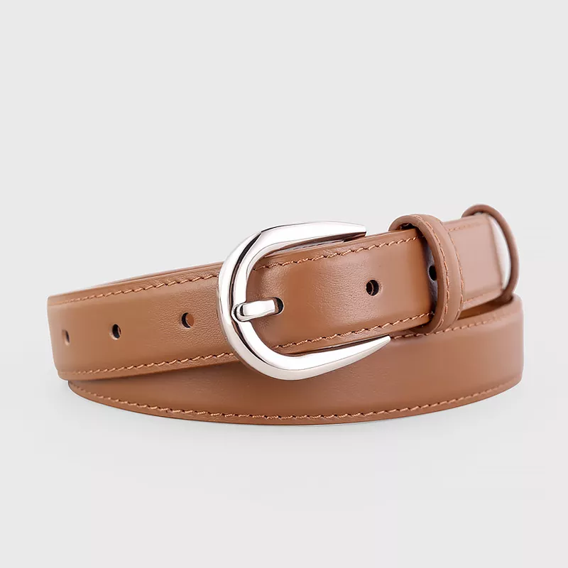 Buckle Skinny Leather Belt, image 6