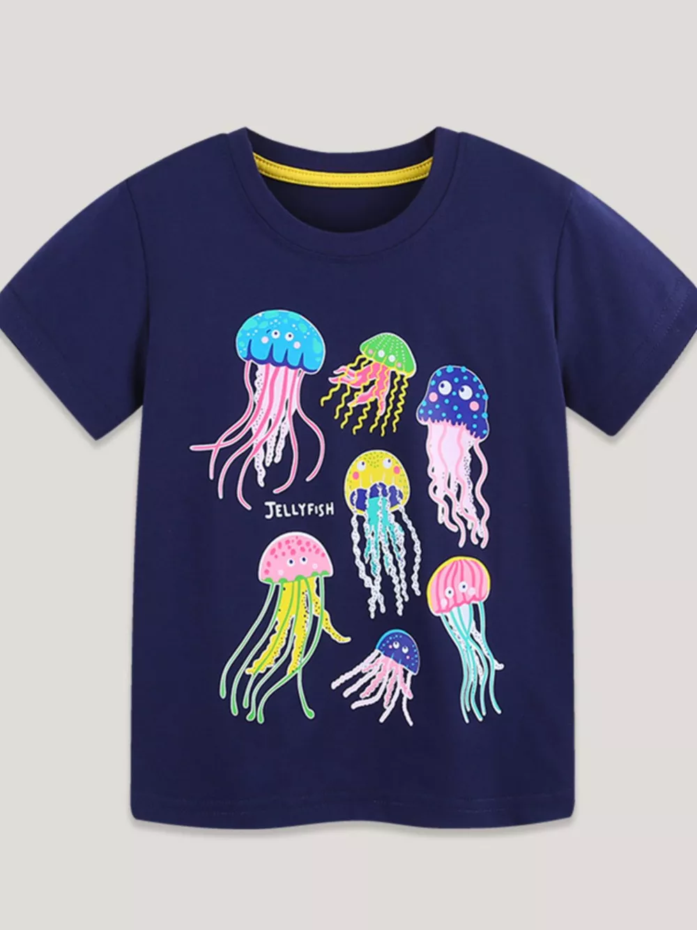 Children's Colorful Jellyfish Graphic Short Sleeve T-Shirt