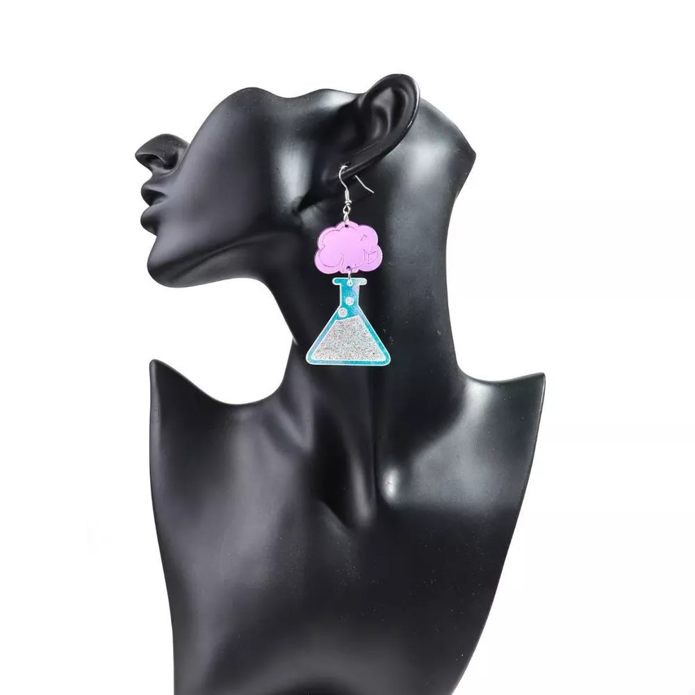 Funky Science Beaker Dangle Earrings, image 6