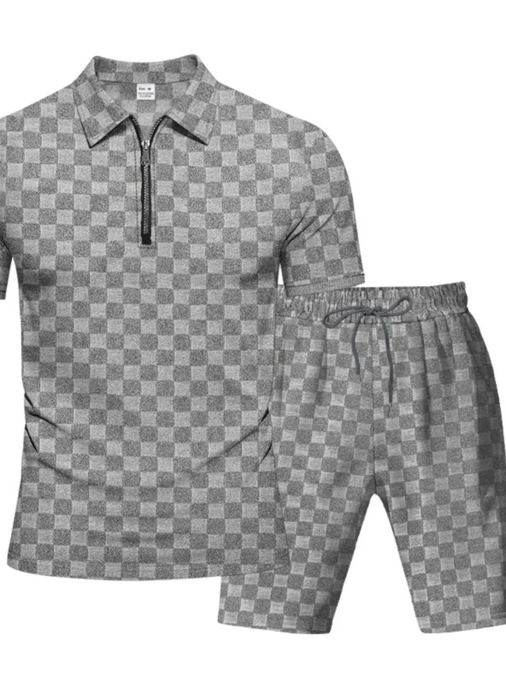 Men's Full Size Quarter Zip Short Sleeve Top and Shorts Set Plus Size, image 7