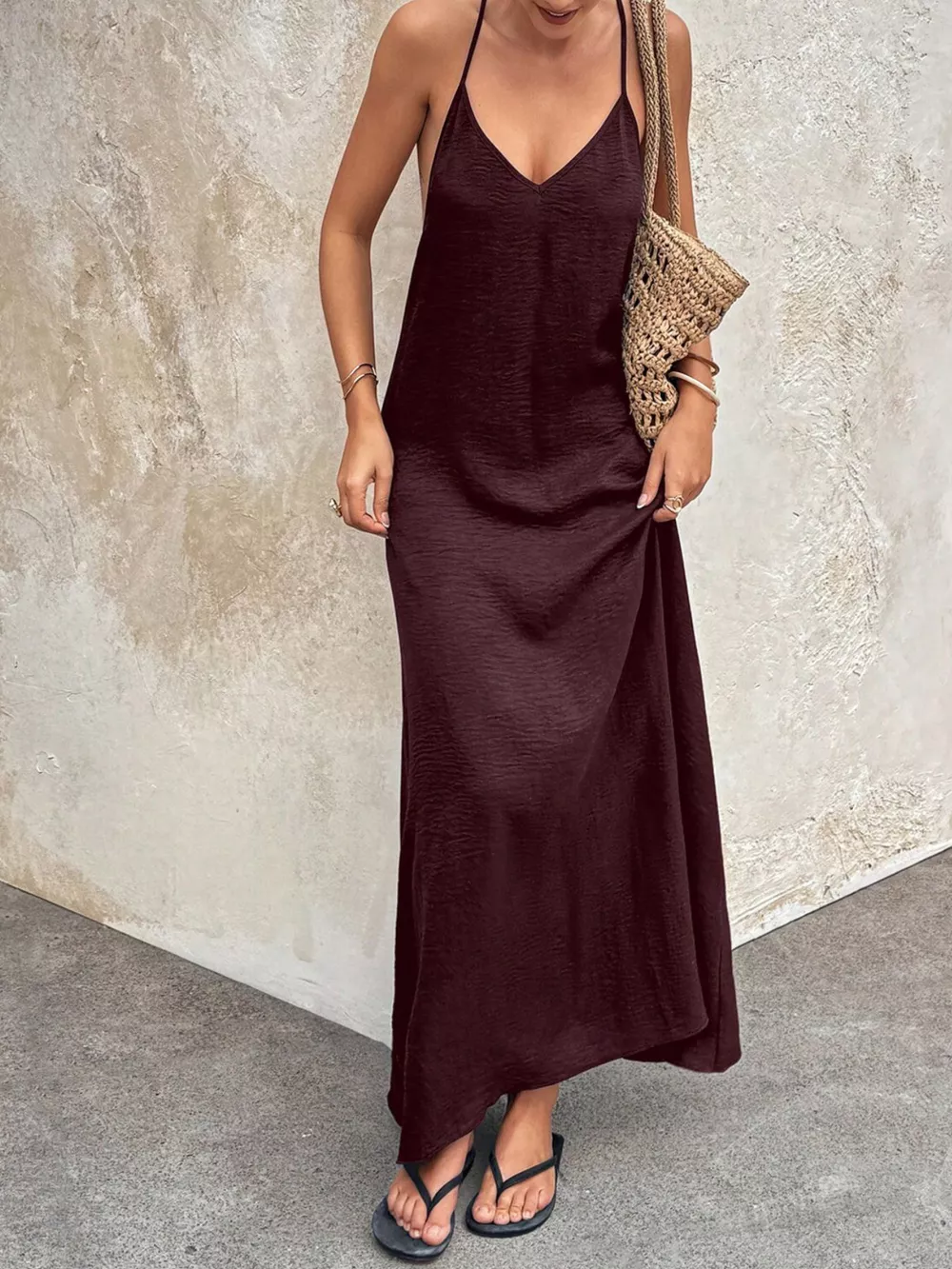 V-Neck Maxi Cami Dress, image 15