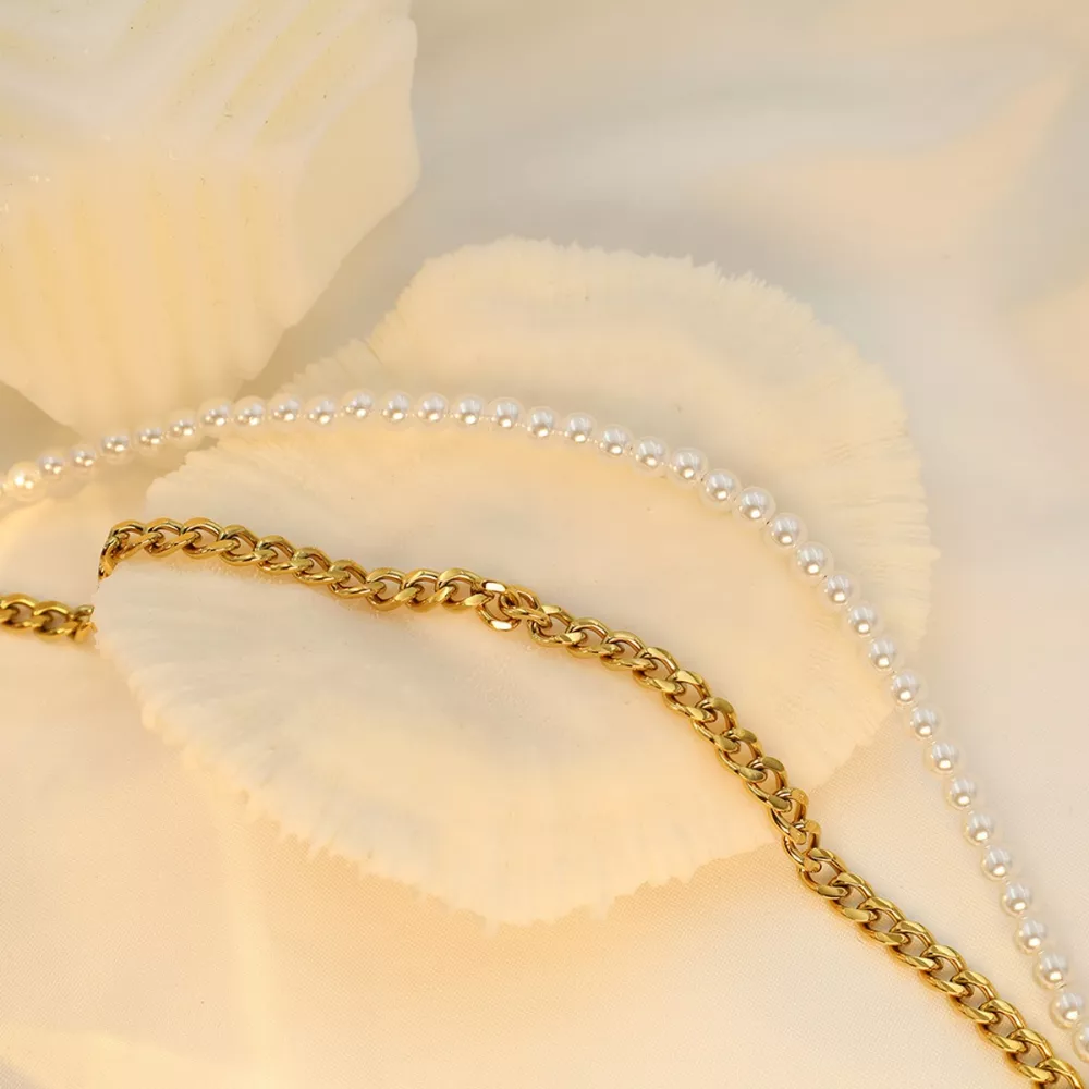 18K Gold-Plated Pearl Toggle Necklace, image 10