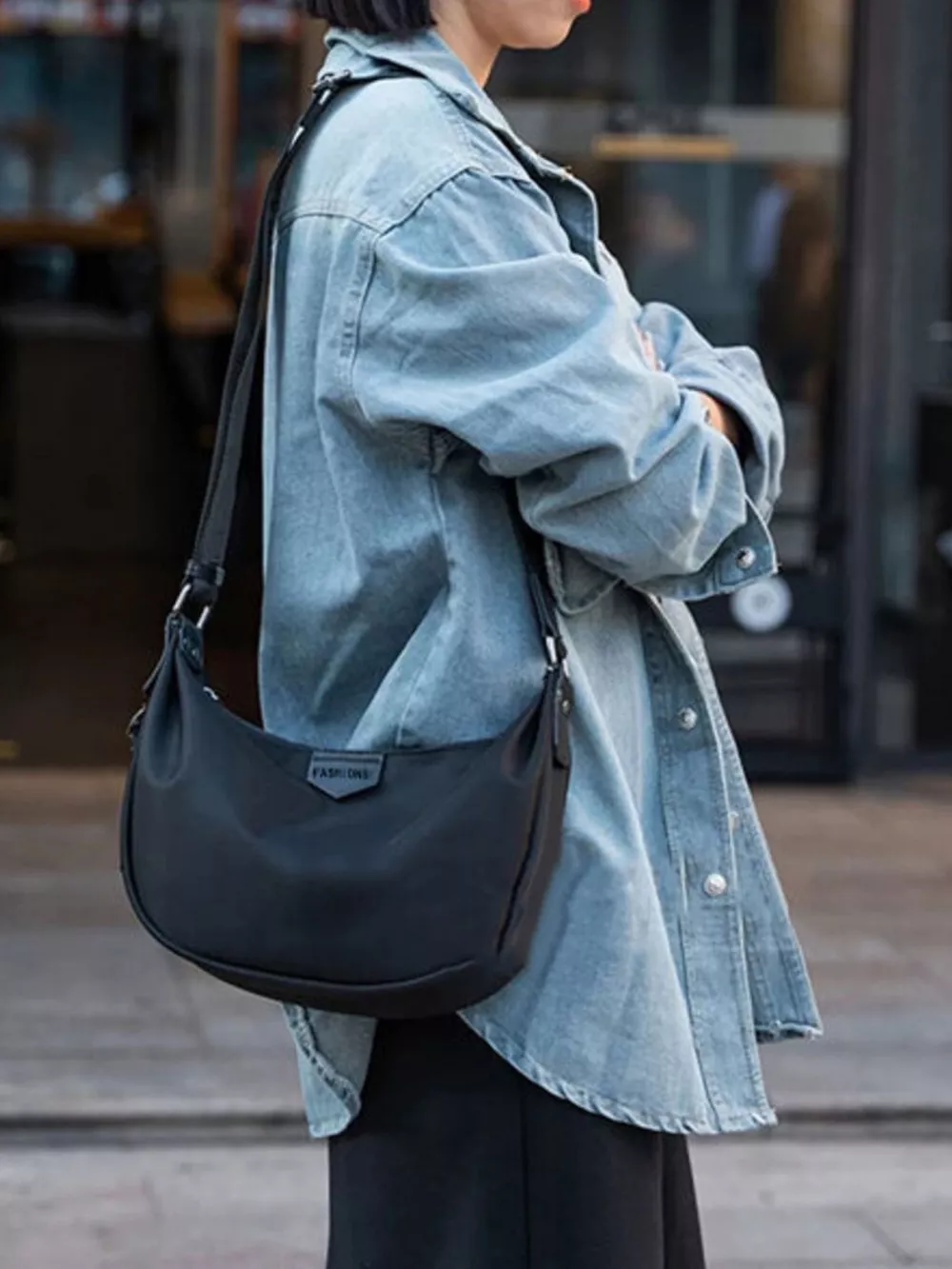 Adjustable Strap Nylon Crossbody Bag, image 4