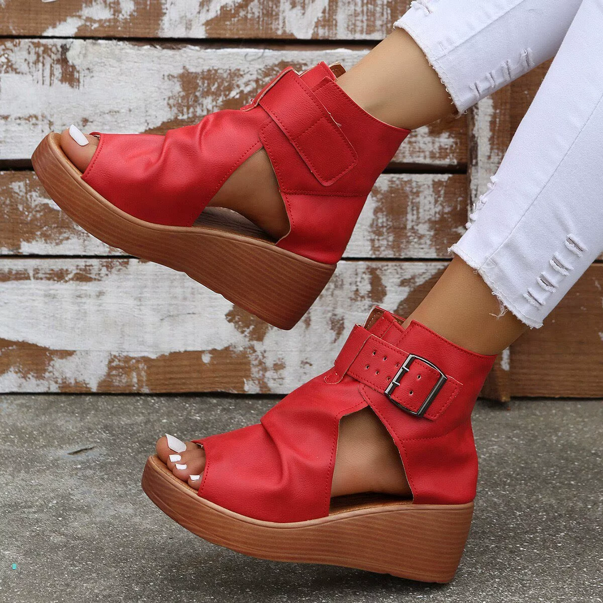 Open Toe Wedge Sandals, image 3