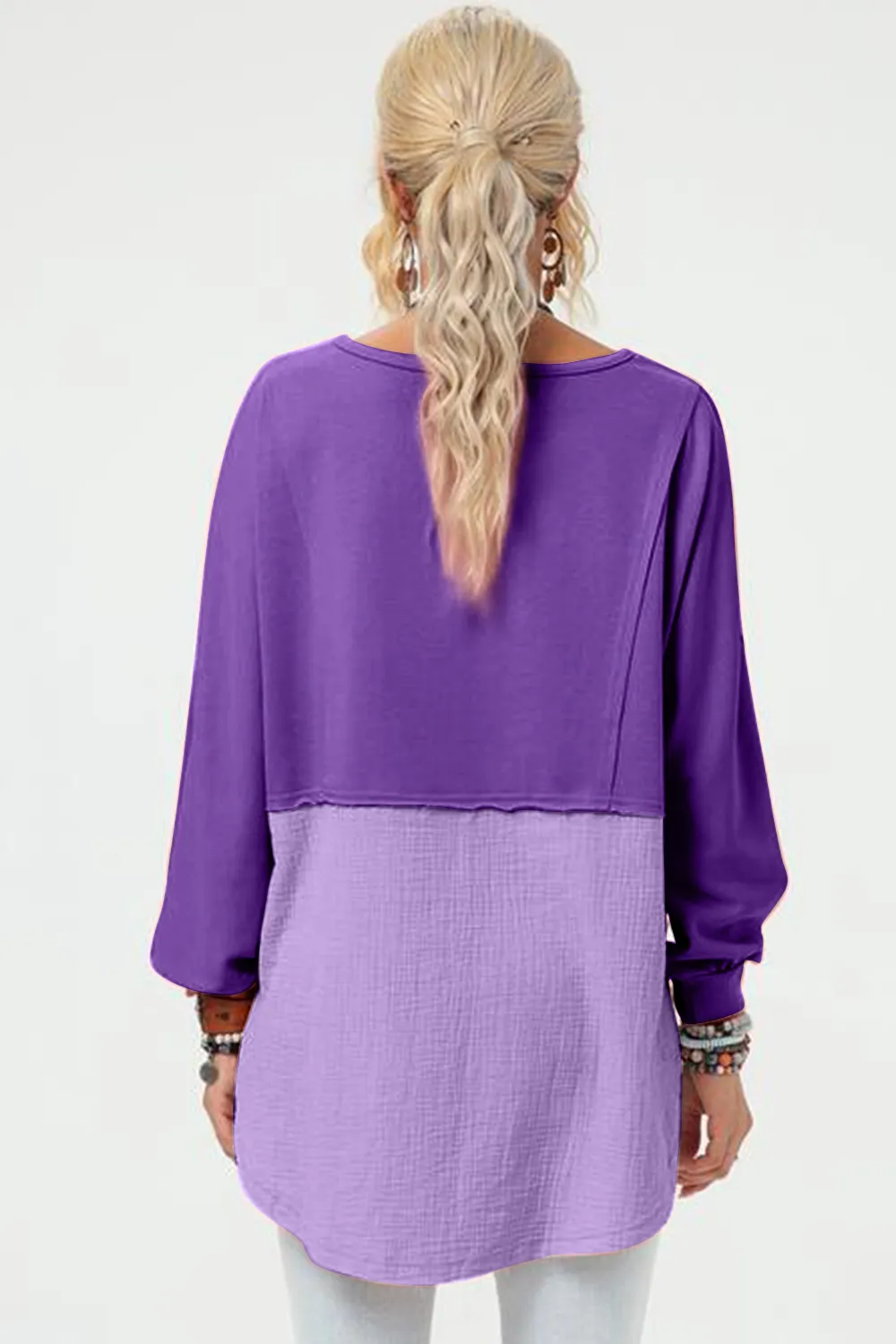 Full Size Long Sleeve High-Low T-Shirt, image 9