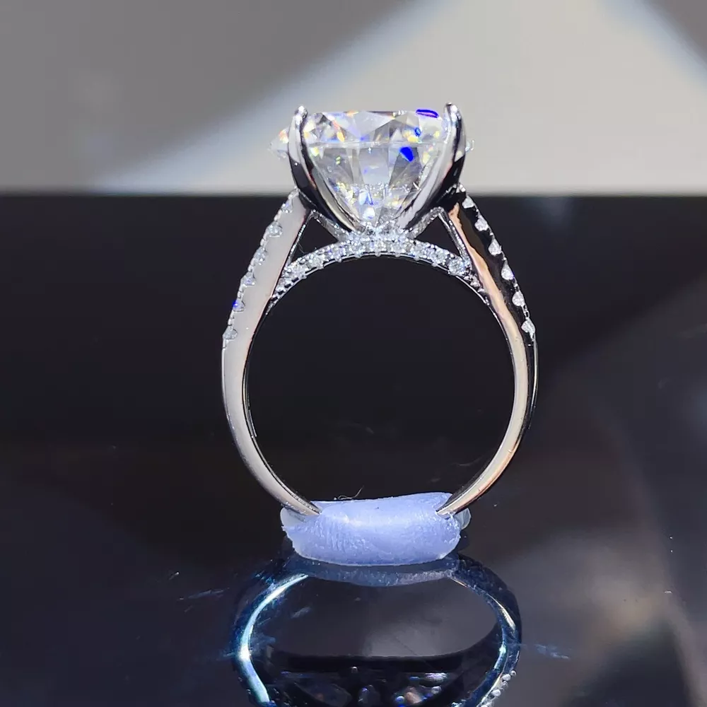 10 Carat 925 Sterling Silver Moissanite Ring, image 4