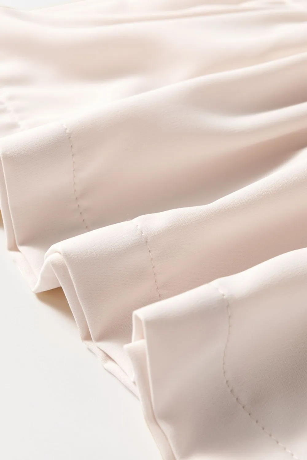Bow Tie Short Puff Sleeve Ruffle Hem Blouse, image 9