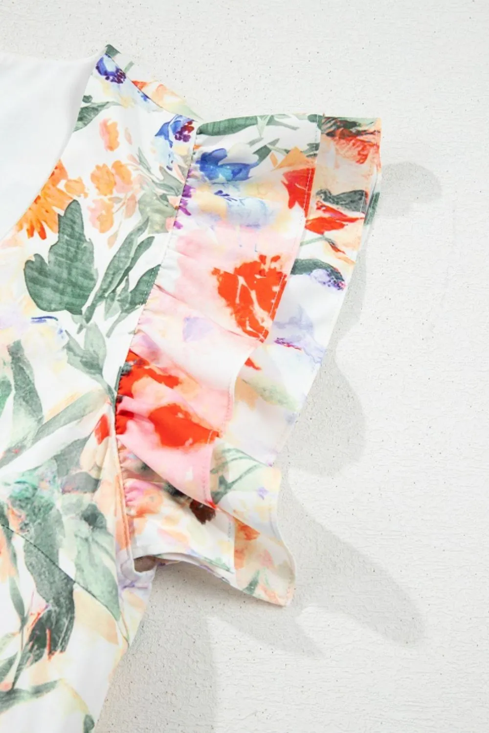 Floral Double Ruffle Sleeve V Neck Mini Dress, image 10