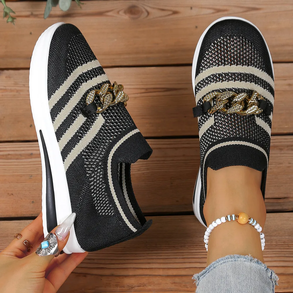 Breathable Mesh Round Toe Slip-Ons, image 4