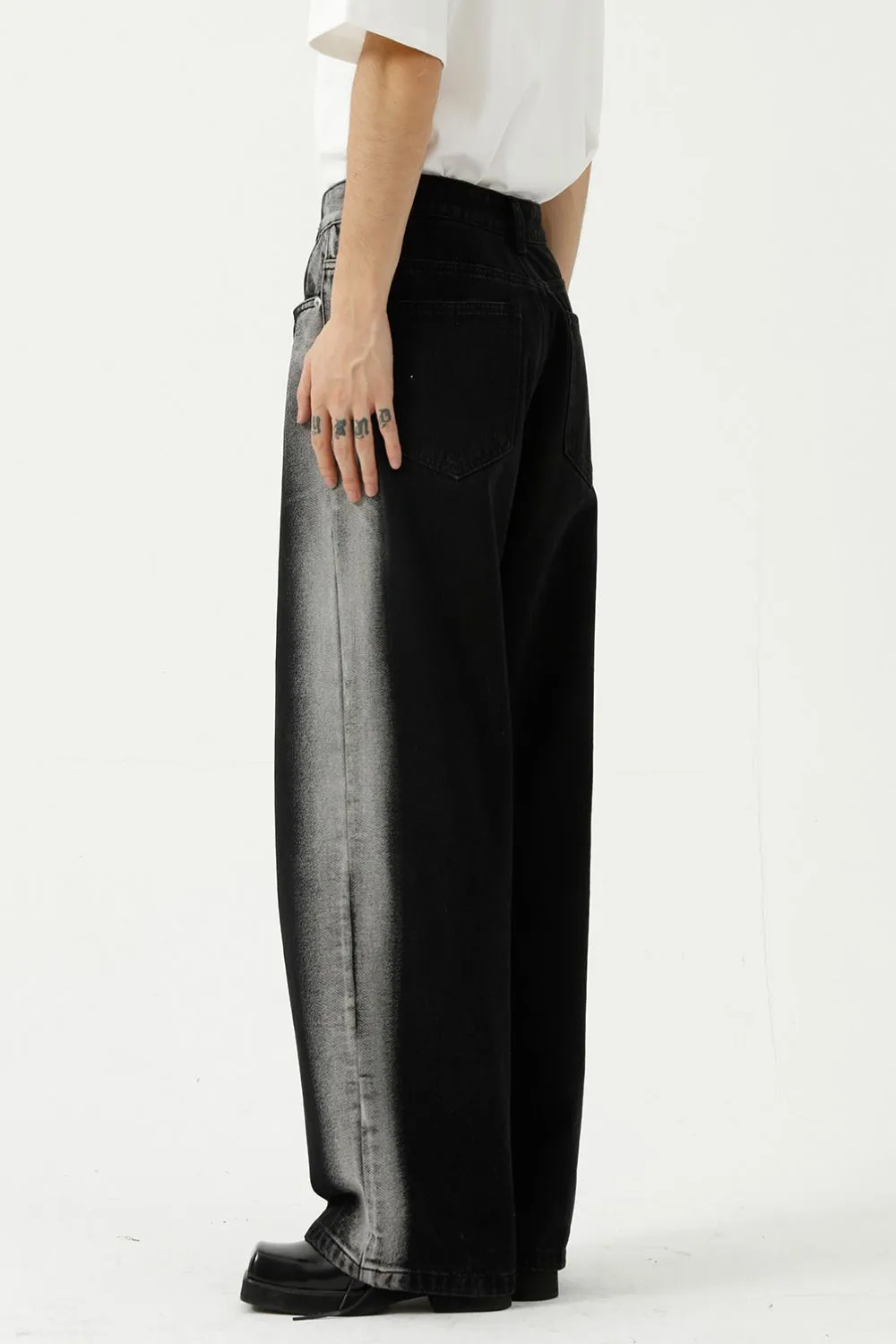 Side Contrast Jeans with Pockets, image 4