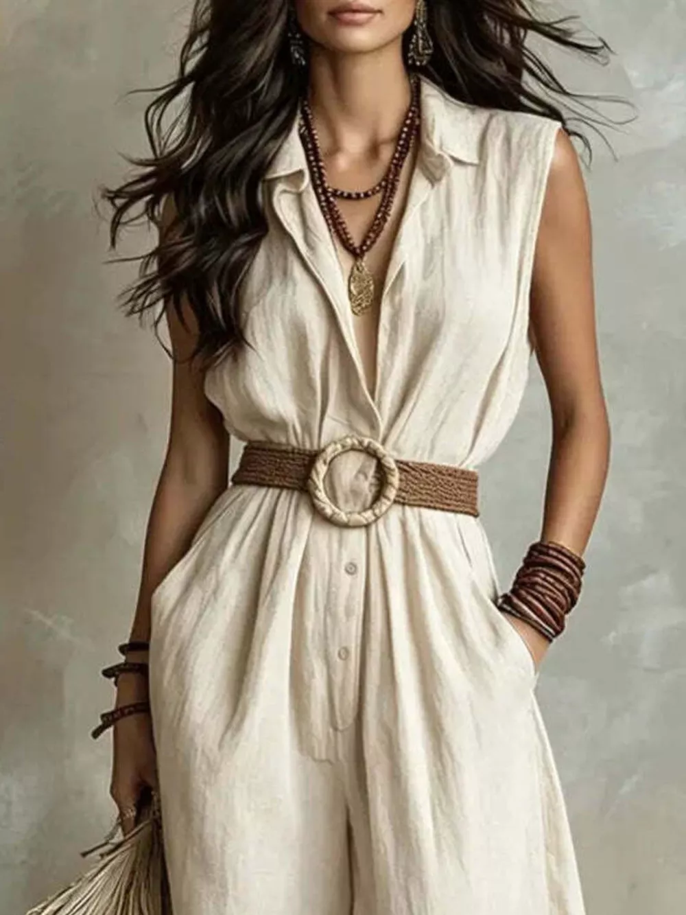 Full Size Sleeveless Wide Leg Jumpsuit Plus Size, image 2
