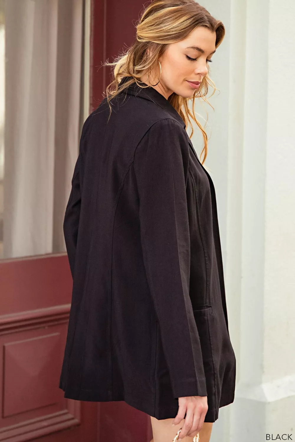Open Front Long Sleeve Blazer, image 2