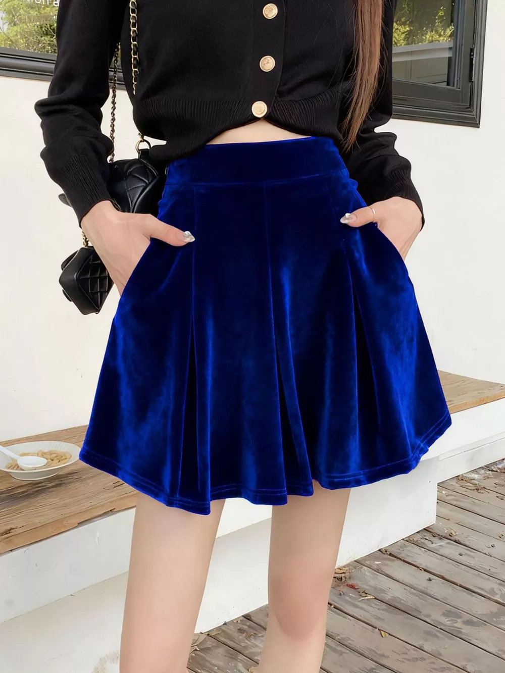Velvet Mini Skort, image 6